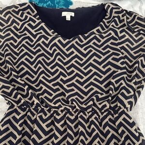 Charming Charlie Navy Blue and Tan Asymmetrical Dress